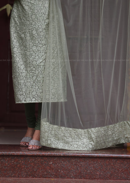 Sage Glaze Top & Dupatta Set
