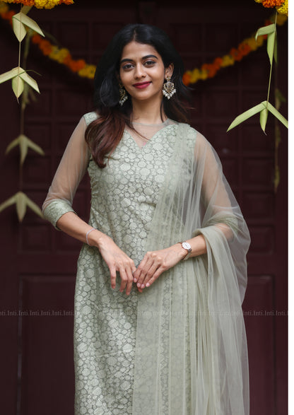 Sage Glaze Top & Dupatta Set