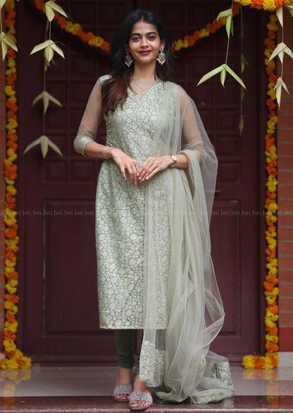 Sage Glaze Top & Dupatta Set