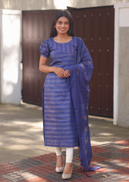 Sapphire Stripes Top & Dupatta Set
