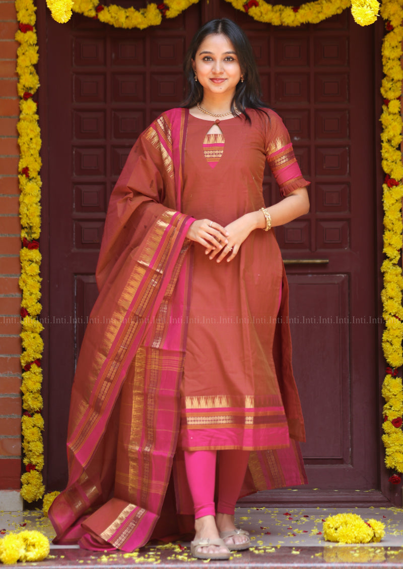 Sindoor Raga Top & Dupatta Set