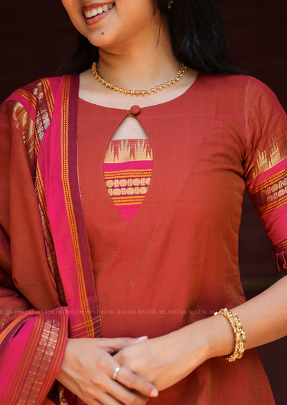 Sindoor Raga Top & Dupatta Set