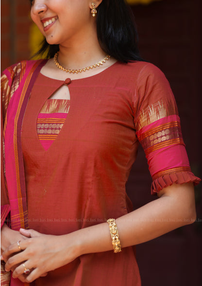 Sindoor Raga Top & Dupatta Set