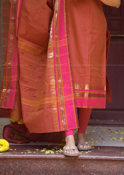 Sindoor Raga Top & Dupatta Set