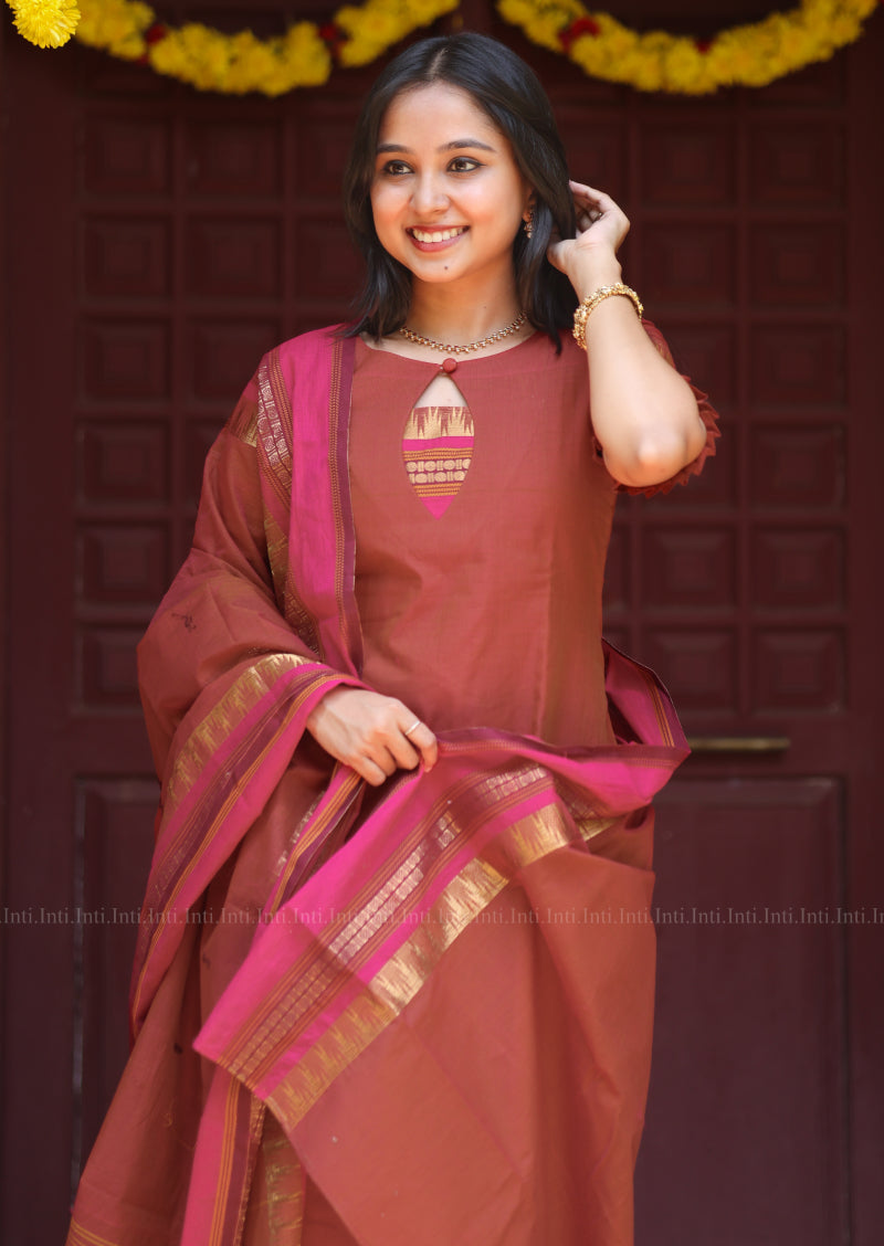 Sindoor Raga Top & Dupatta Set