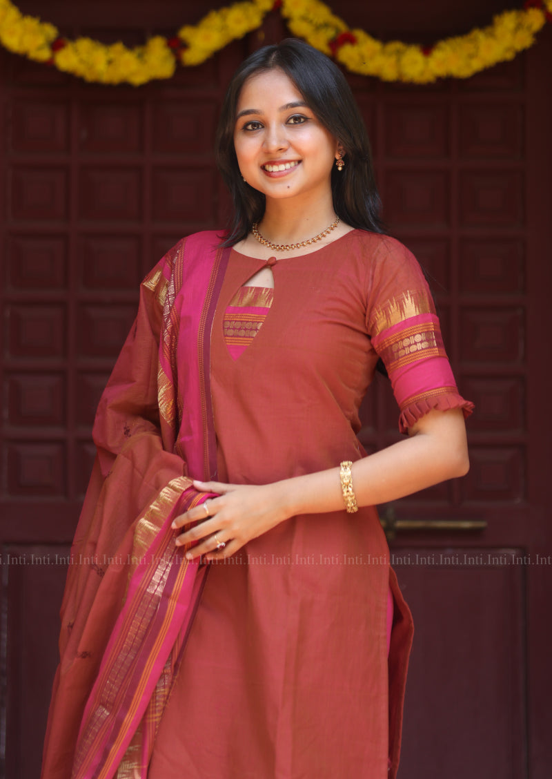 Sindoor Raga Top & Dupatta Set