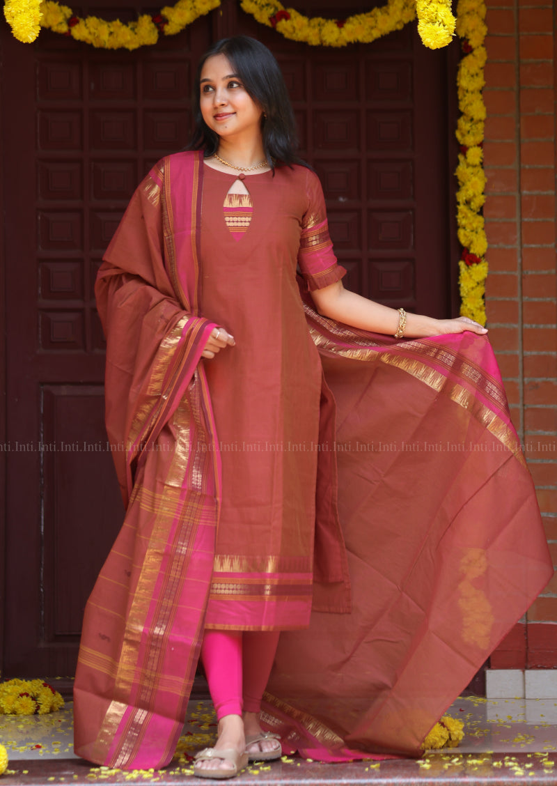 Sindoor Raga Top & Dupatta Set