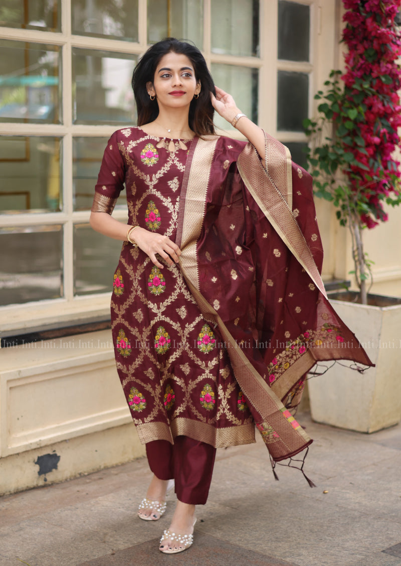 Sindoori Weave Salwar Suit