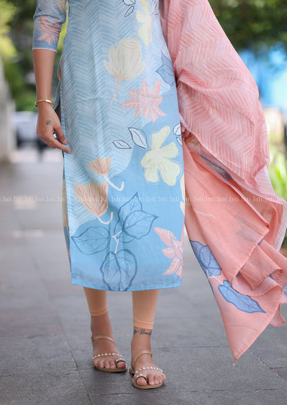 Snow Glint Top & Dupatta Set