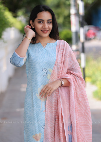 Snow Glint Top & Dupatta Set