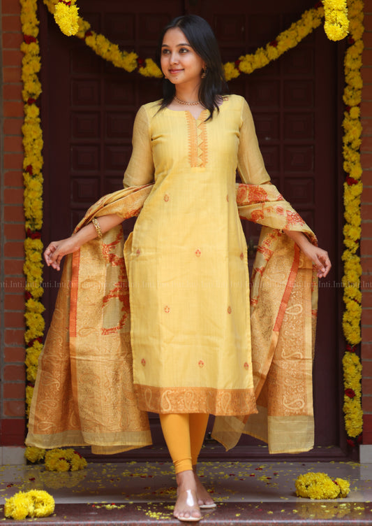 Sunbeam Silk Top & Dupatta Set