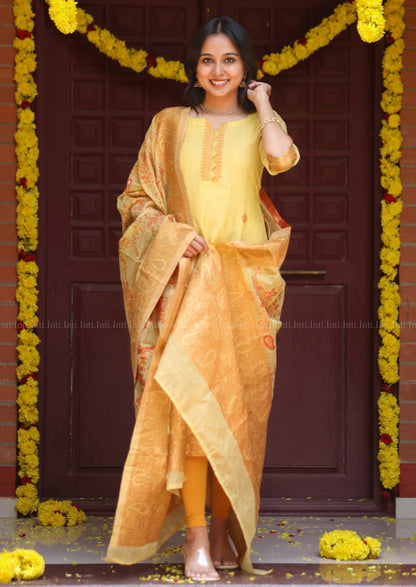 Sunbeam Silk Top & Dupatta Set