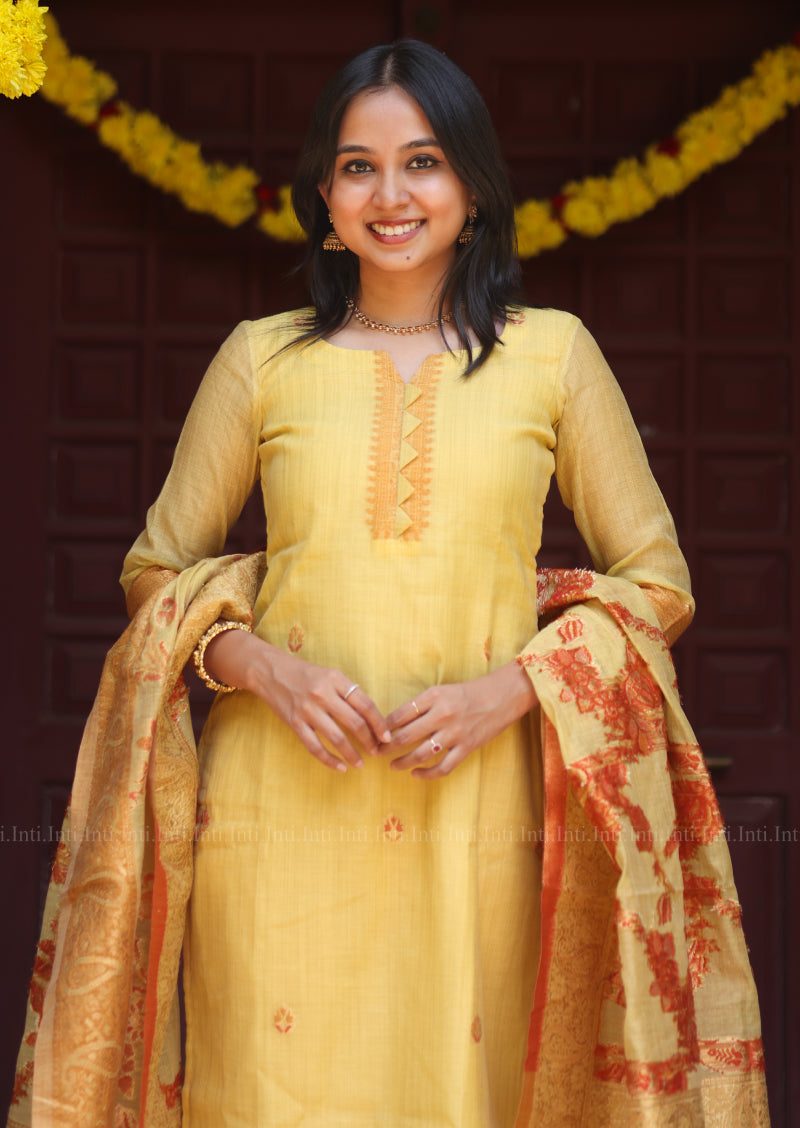 Sunbeam Silk Top & Dupatta Set