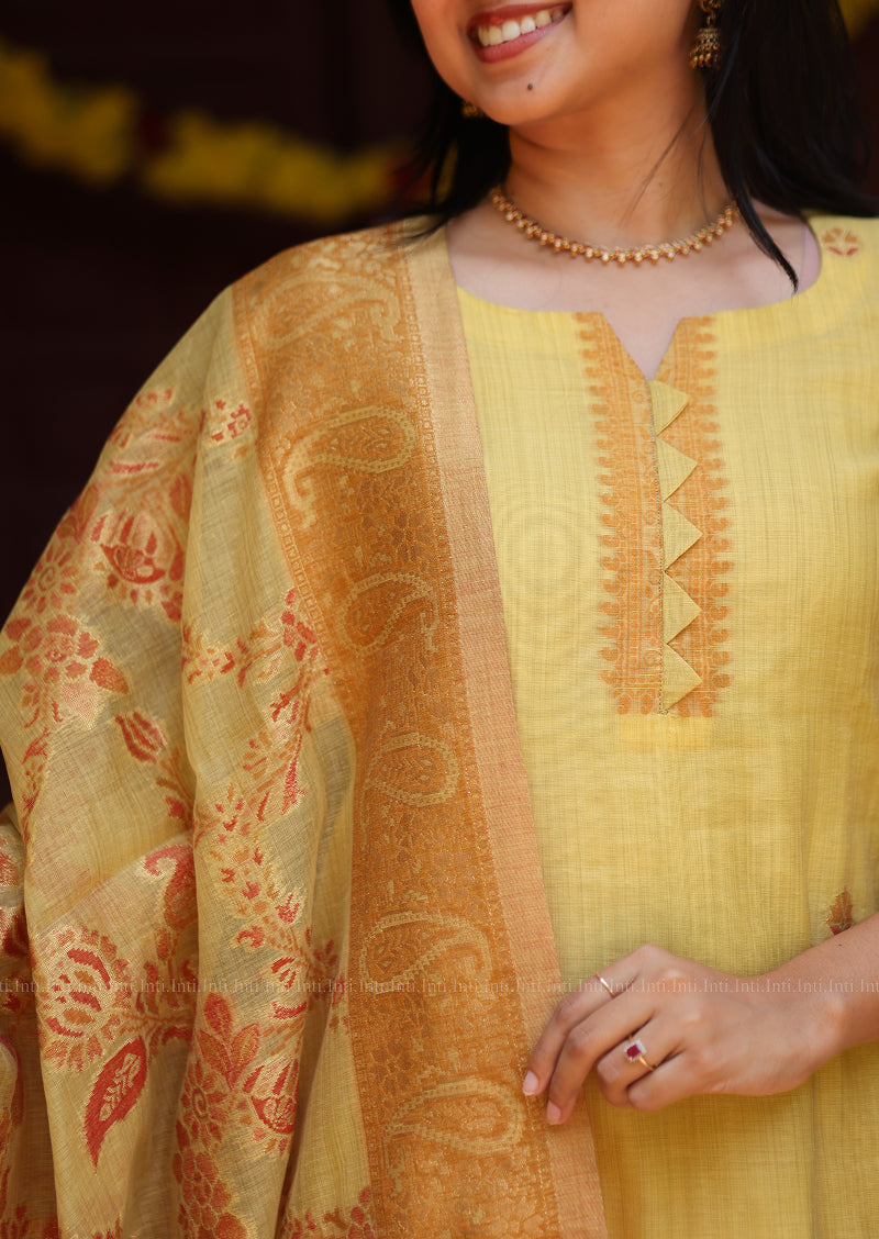 Sunbeam Silk Top & Dupatta Set