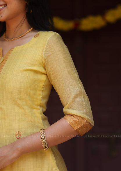 Sunbeam Silk Top & Dupatta Set