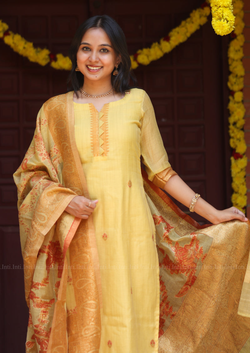 Sunbeam Silk Top & Dupatta Set