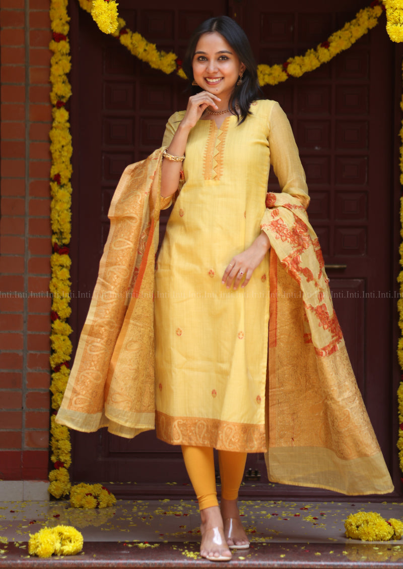 Sunbeam Silk Top & Dupatta Set