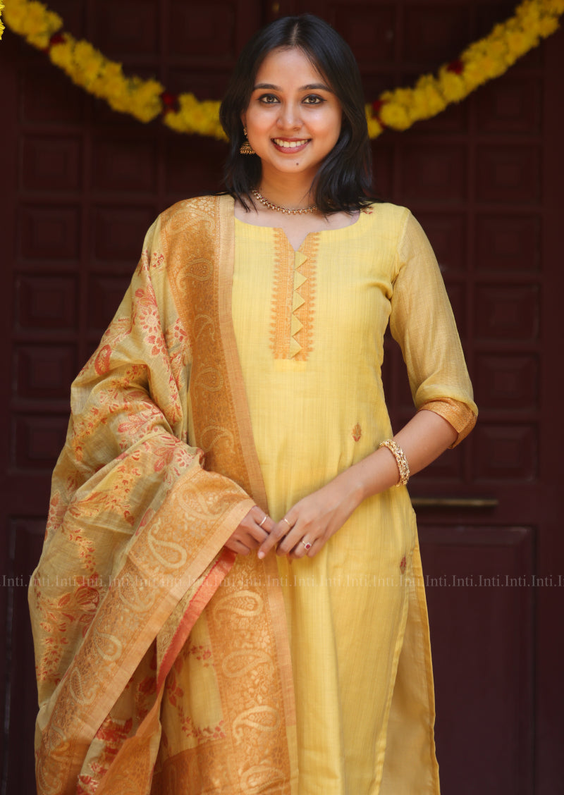 Sunbeam Silk Top & Dupatta Set