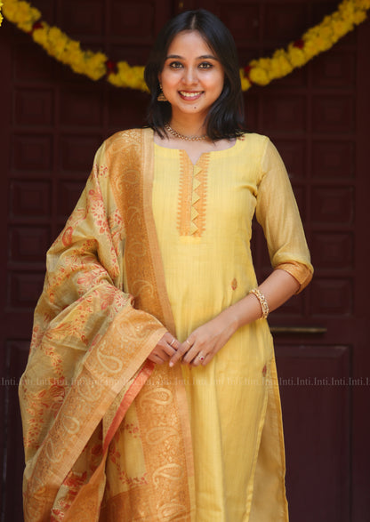 Sunbeam Silk Top & Dupatta Set