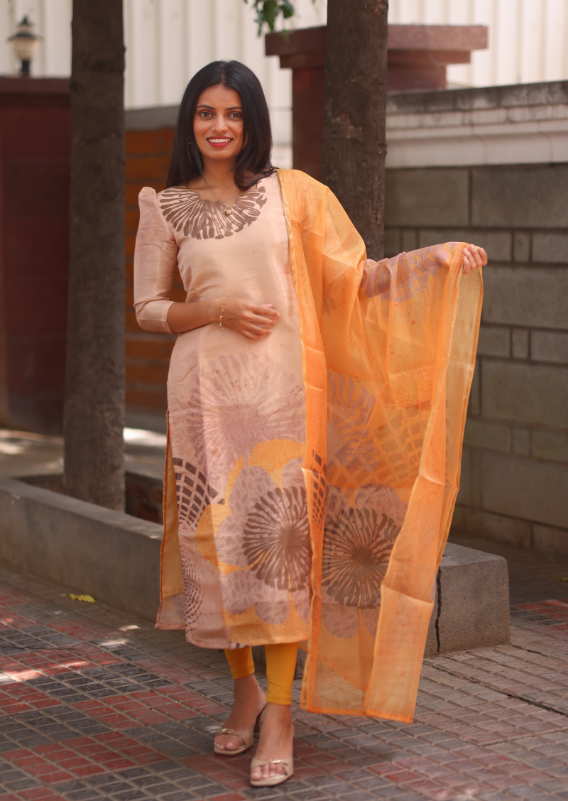 Sunlit Petals Top & Dupatta Set