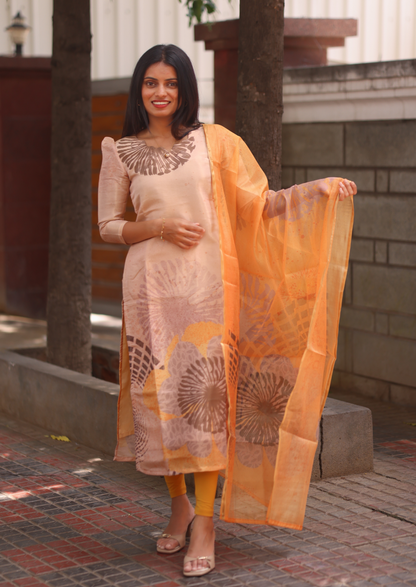 Sunlit Petals Top & Dupatta Set