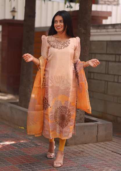 Sunlit Petals Top & Dupatta Set