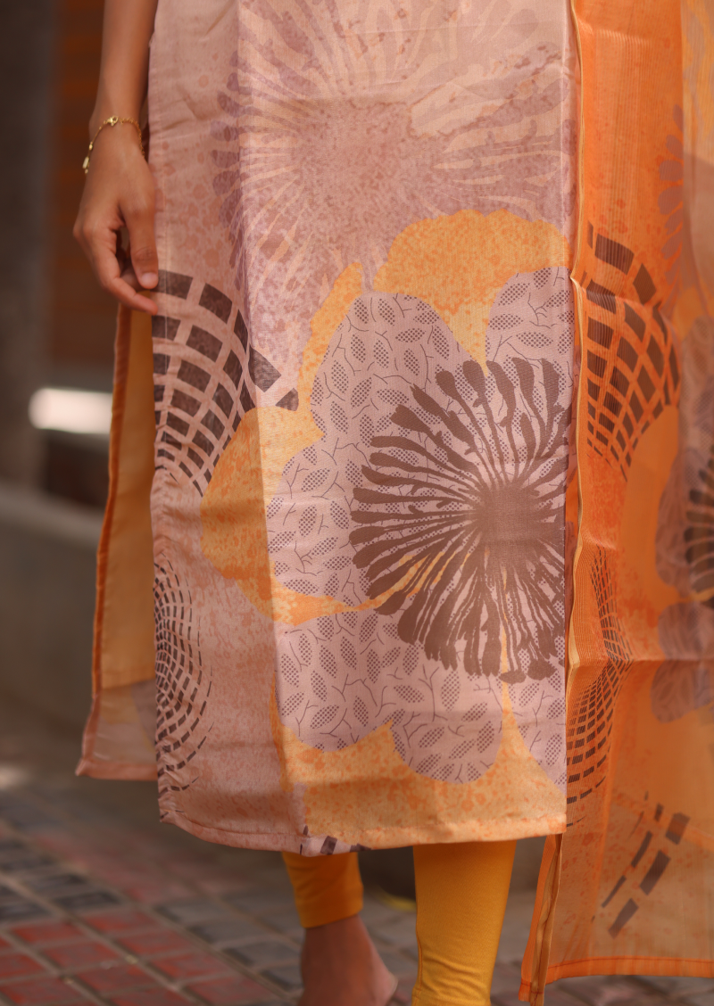 Sunlit Petals Top & Dupatta Set