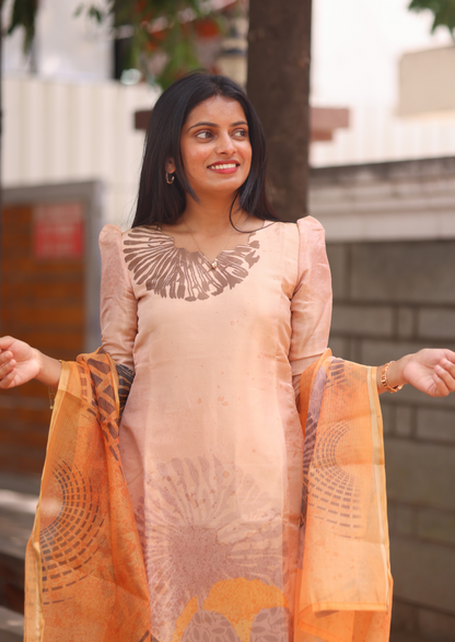 Sunlit Petals Top & Dupatta Set