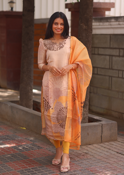 Sunlit Petals Top & Dupatta Set