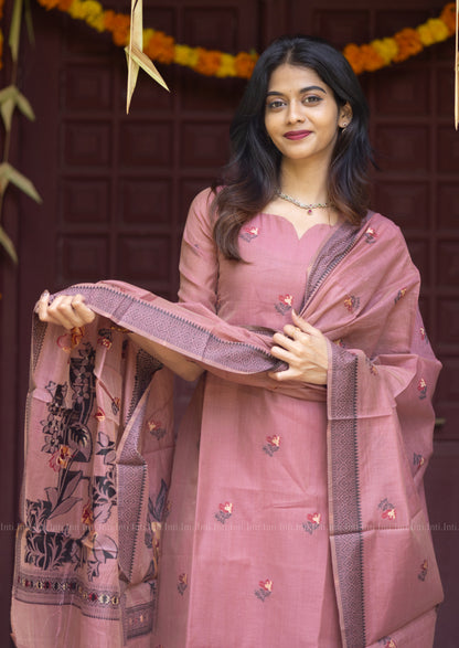 Sunset Glow Top & Dupatta Set
