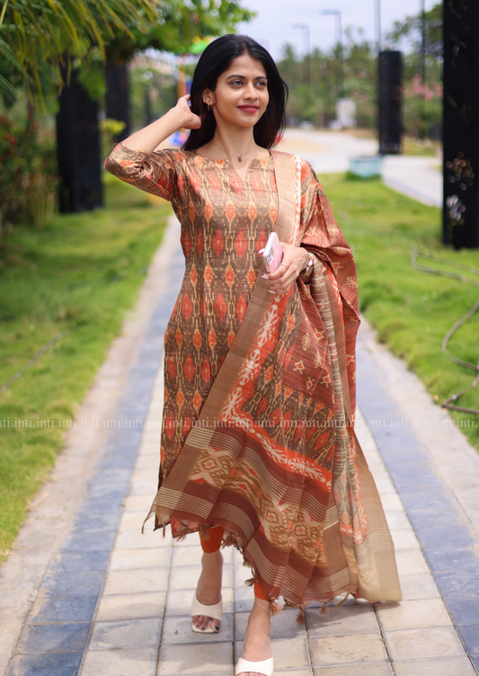 Tangerine Dream Top & Dupatta Set