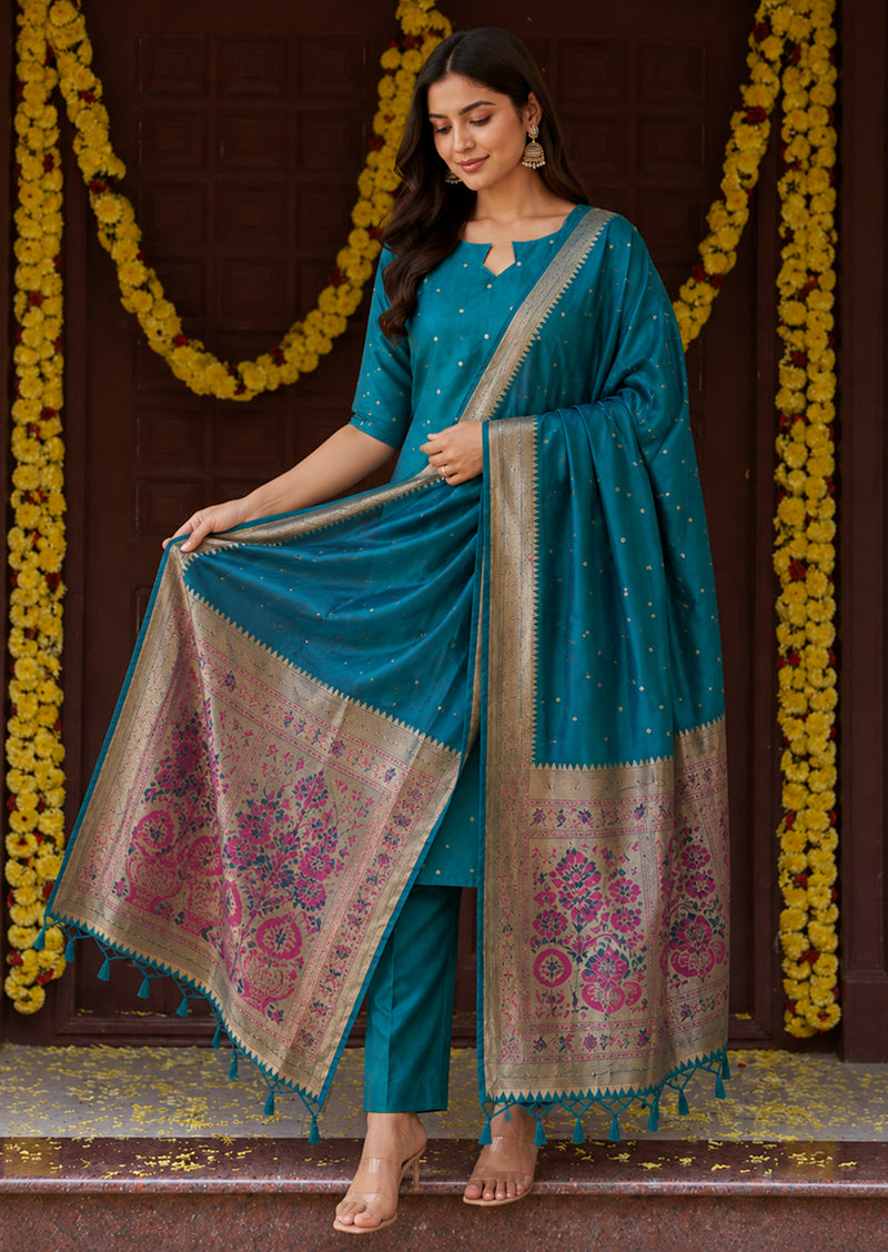 Teal Radiance Salwar Suit