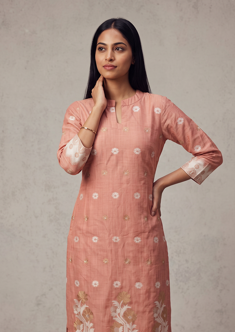 Tender Peach Top & Dupatta Set