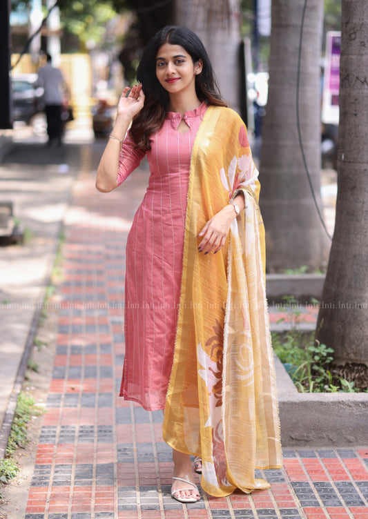 The Peach Lane Top & Dupatta Set