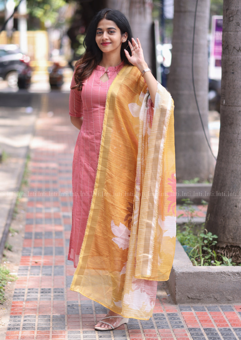 The Peach Lane Top & Dupatta Set