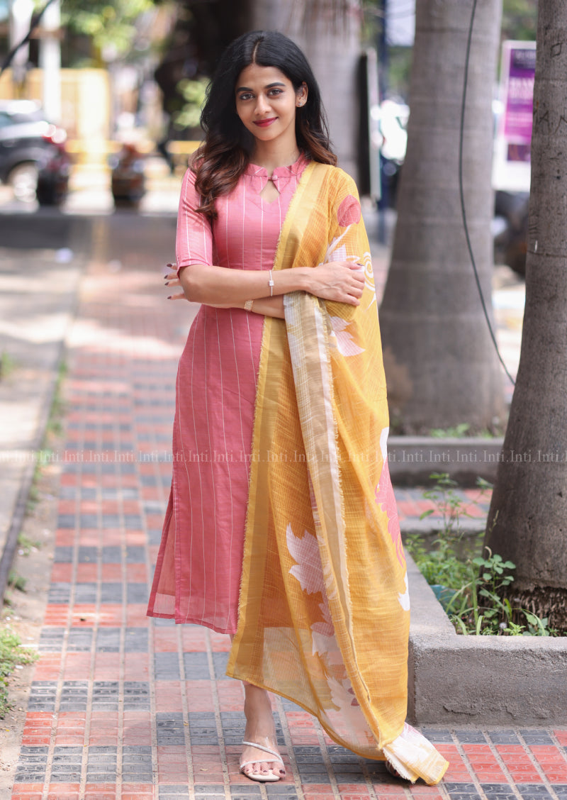 The Peach Lane Top & Dupatta Set