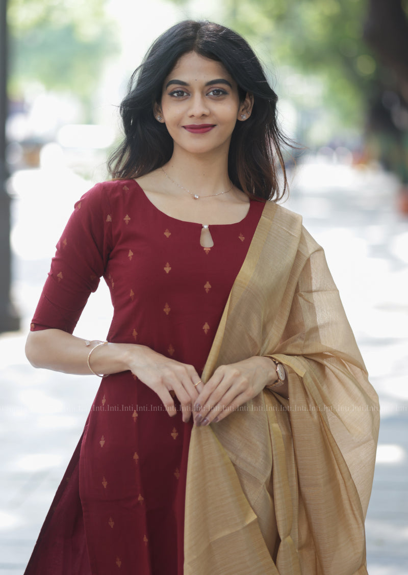 Tulip Wine Story Top & Dupatta Set