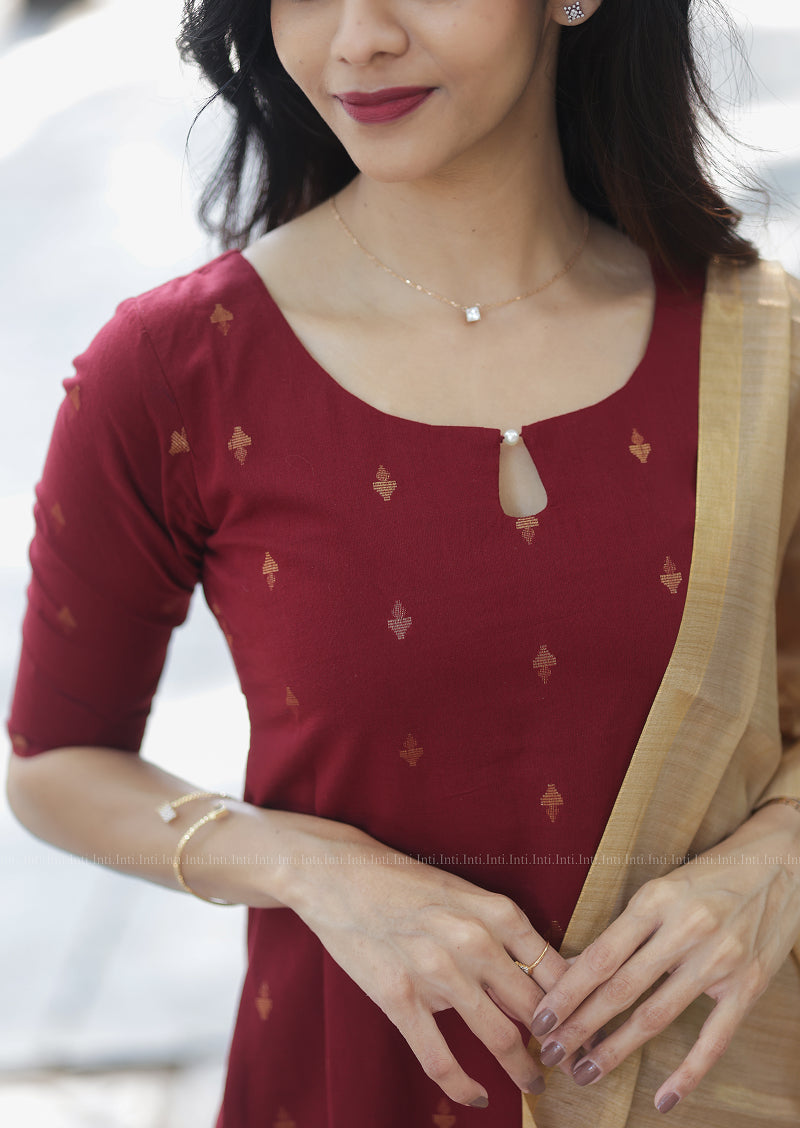 Tulip Wine Story Top & Dupatta Set