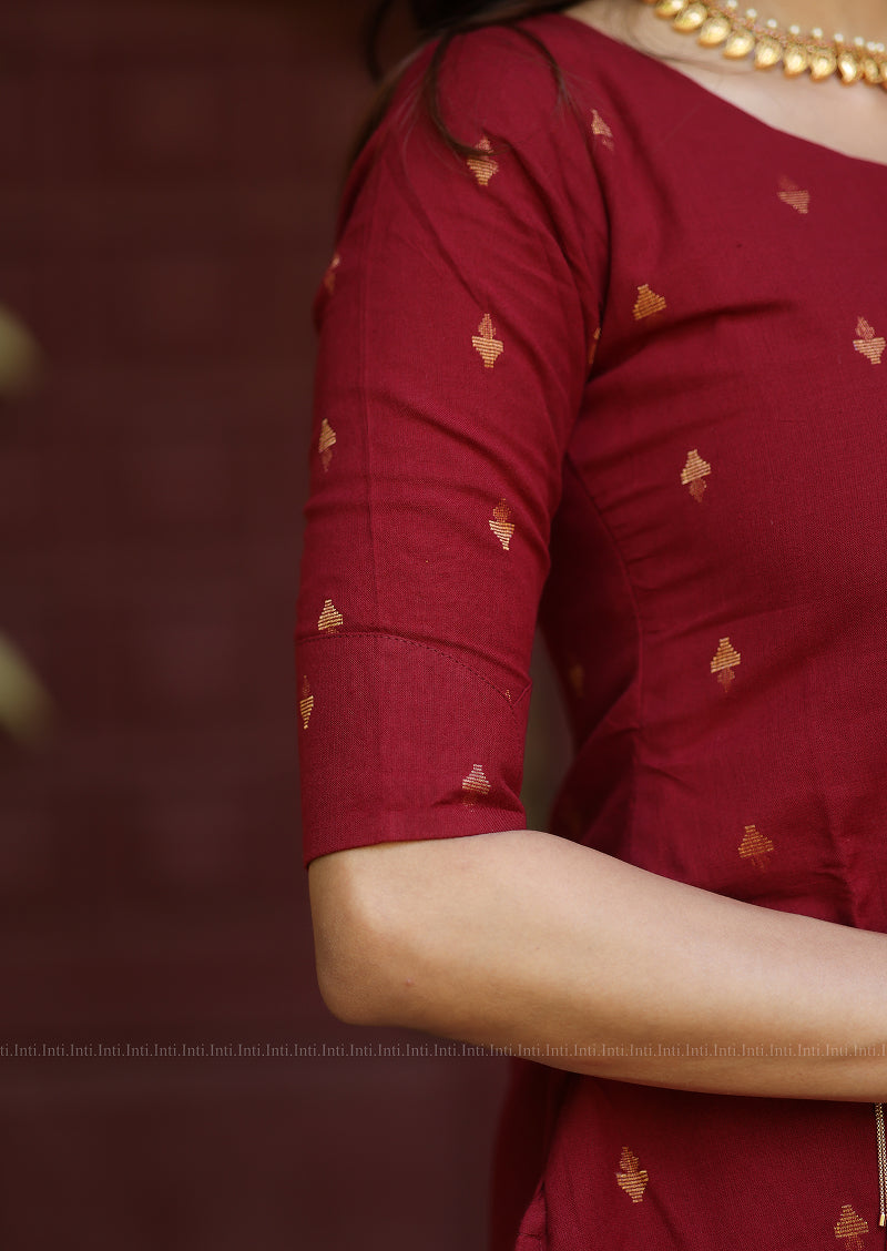 Tulip Wine Story Top & Dupatta Set