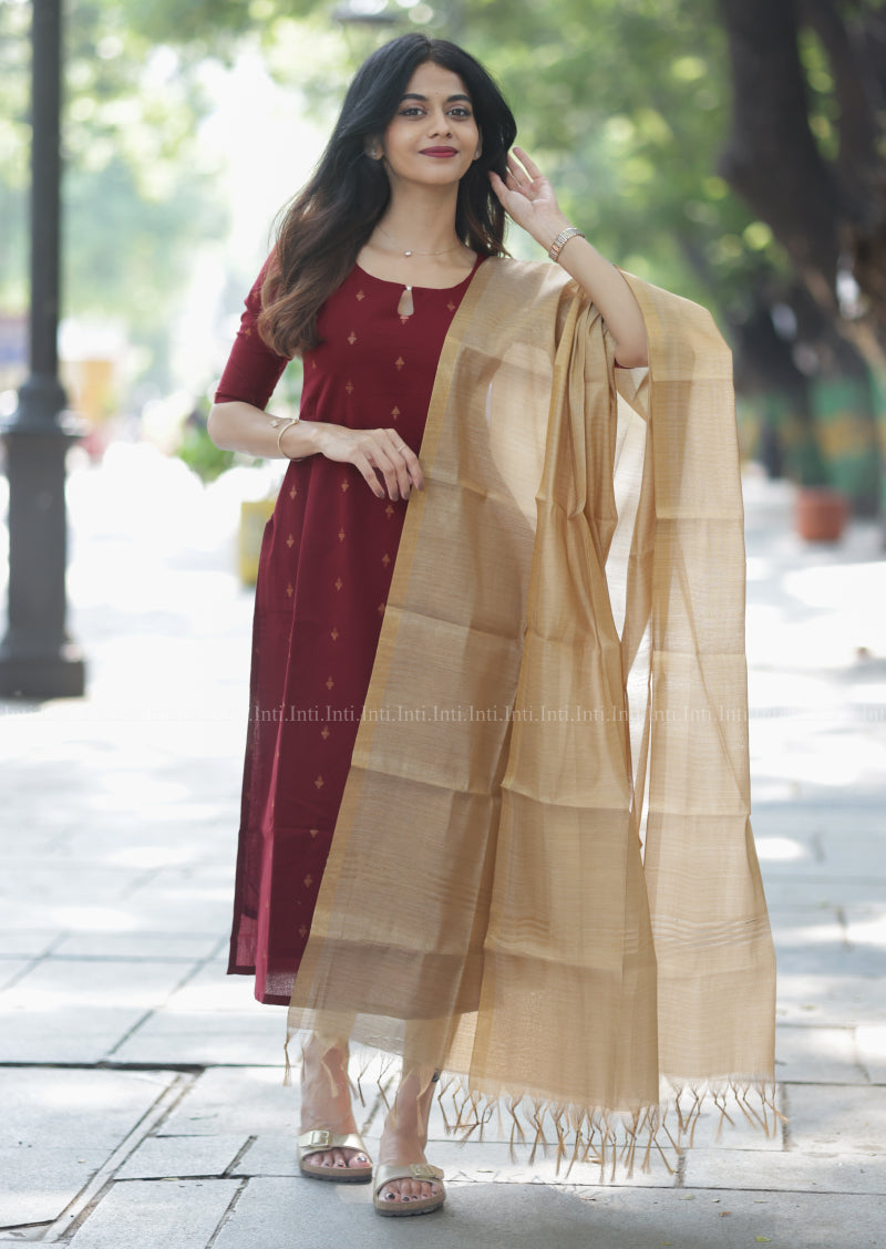 Tulip Wine Story Top & Dupatta Set