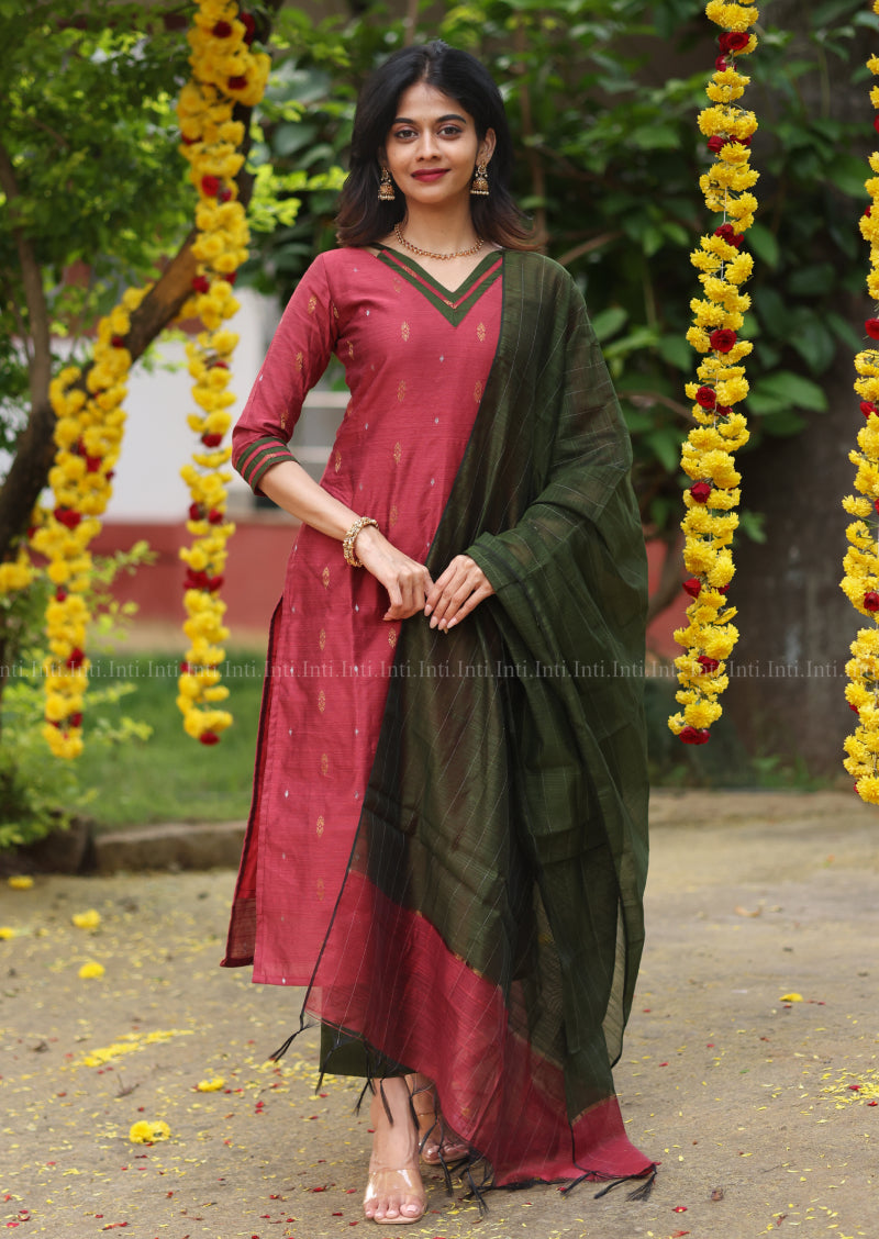 Vermilion Craft Salwar Suit