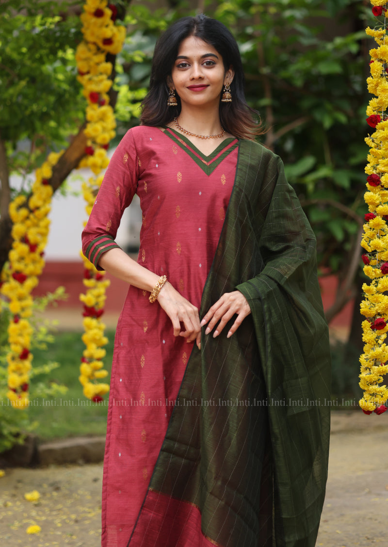 Vermilion Craft Salwar Suit