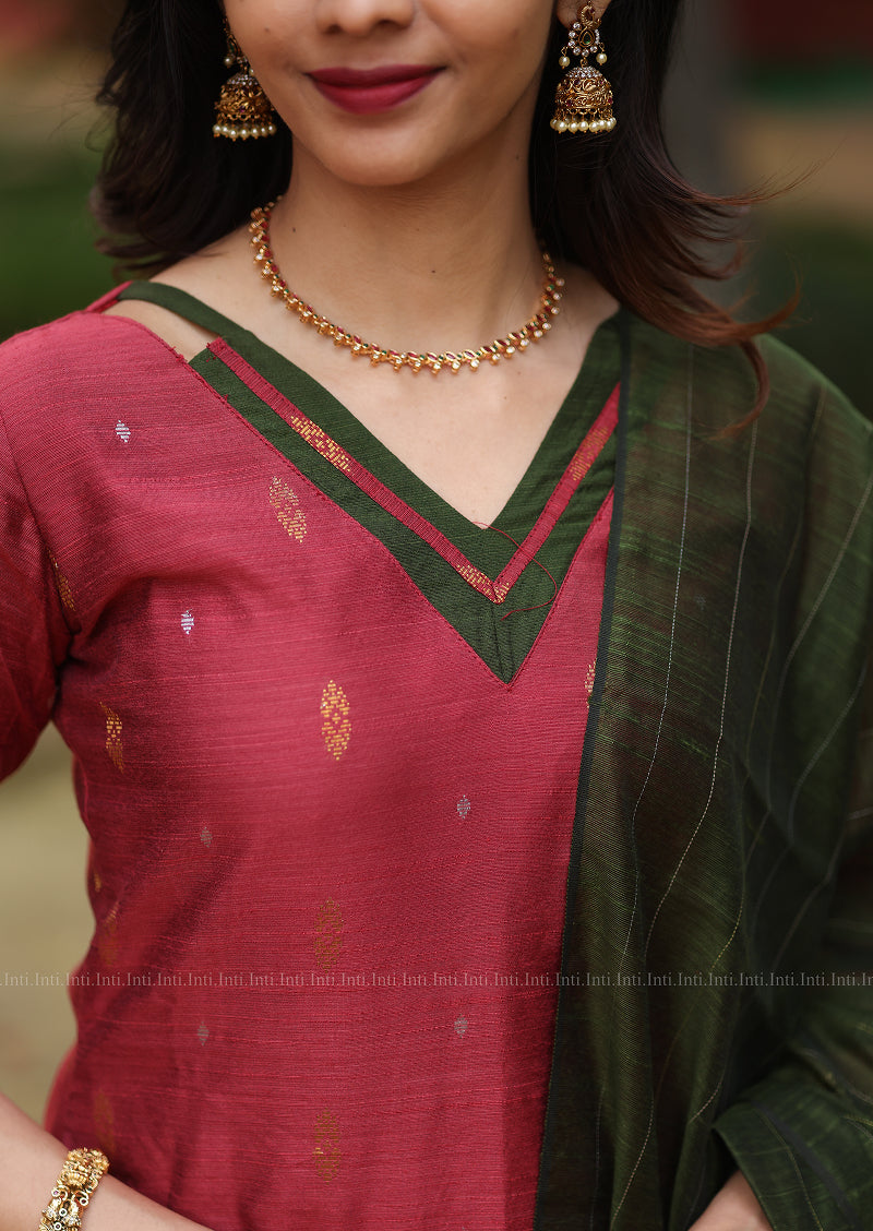 Vermilion Craft Salwar Suit