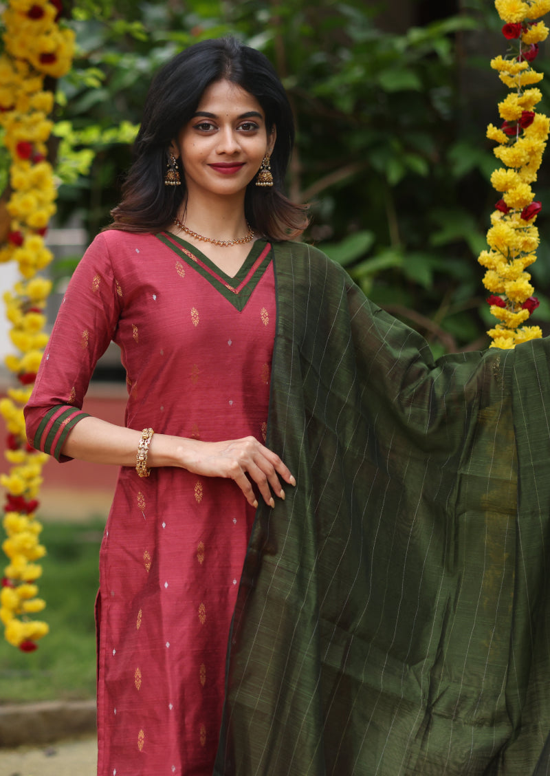 Vermilion Craft Salwar Suit