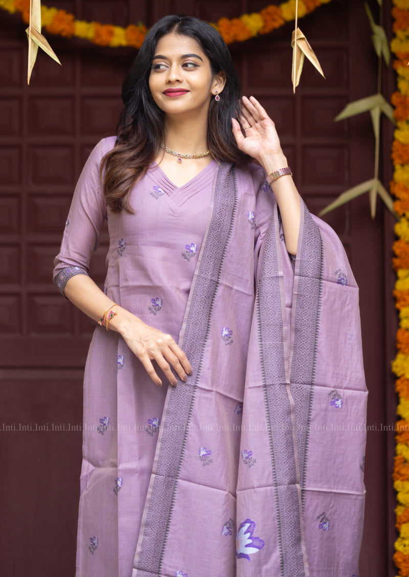 Vintage Petal Top & Dupatta Set