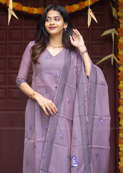 Vintage Petal Top & Dupatta Set