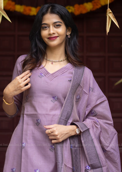 Vintage Petal Top & Dupatta Set