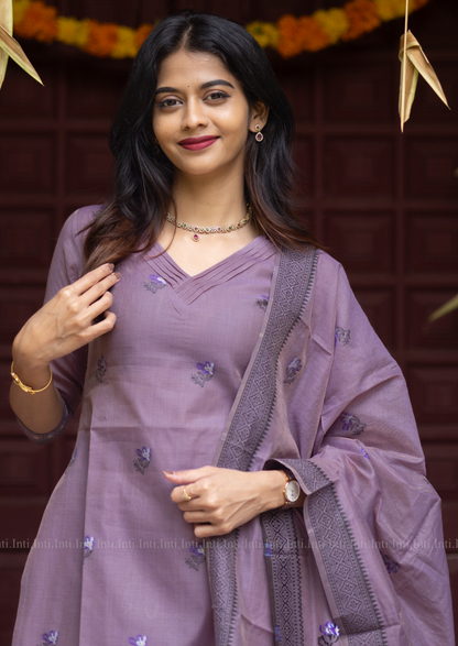 Vintage Petal Top & Dupatta Set