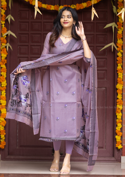 Vintage Petal Top & Dupatta Set