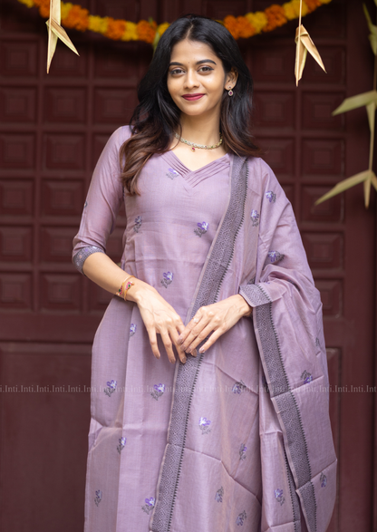 Vintage Petal Top & Dupatta Set